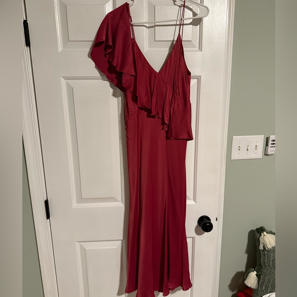 La Maison Talulah One Shoulder Dark Coral Dress